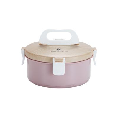 China Leak-proof Portable Fresh-keeping Round Double-layer Box Heat Insulation Stainless Steel Fresh-keeping Lunch Box for sale