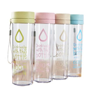 China Sustainable Male And Female Personality Fashion Drinking Glasses Couple Portable Water Bottle With Rope for sale