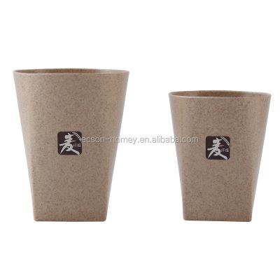 China Wheat Straw Fiber Coffee Cup Water Cup OEM Packaging Logo Design 100% Viable Custom Biodegradable Material for sale