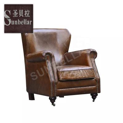 China Chesterfield SOFA China Supplier Single Archaistic Leather Sofa Chair for sale