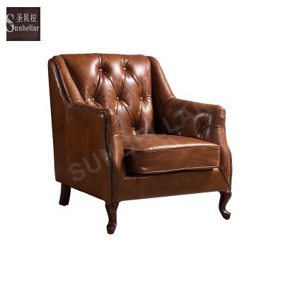 China New trend durable chesterield full sofa living room furniture genuine desk tufted leather chair for sale