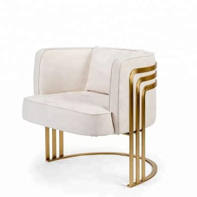 China Modern Design Fancy Furniture Sofa Chair Velvet Accent Gold Chair Comfortable Stainless Steel Gold Chairs For Living Room for sale