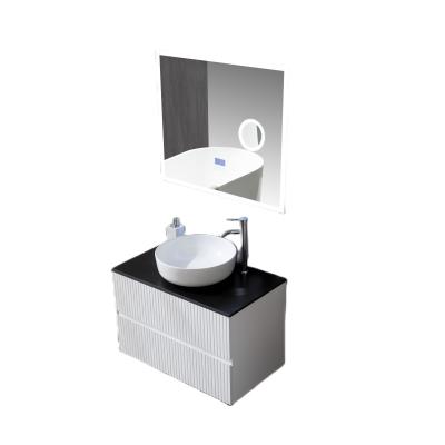 China Selling Nordic Smart Solid Wood Simple Bathroom Cabinet Combination Face Sink Toilet Wash Table Environmentally Friendly Mirror Well for sale