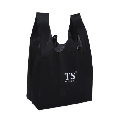 China Reuseable Non Woven Fabric Pink Black Non Woven Shopping Bag Boutique Shopping Bag Eco - Friendly For Market for sale