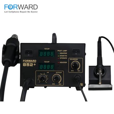 China Dual Digital Displays SPEED 852+ Air Hot Gun With Motherboard Mobile Phone Components Rework Soldering Station For PCB Soldering And Desoldering for sale