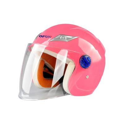 China OFUN Wholesale Pink Safety Flip Up Half Face Motorcycle Helmet For Kids Children for sale