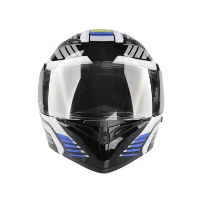 China OFUN Fashion Decal Design PVC Dual Visor Open Motorcycle Helmet Adult Men Helmet for sale