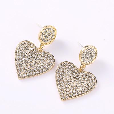 China Various Good Quality Fashionable Heart Zircon Jewelry Promotional Trendy Single Earring Beautiful for sale