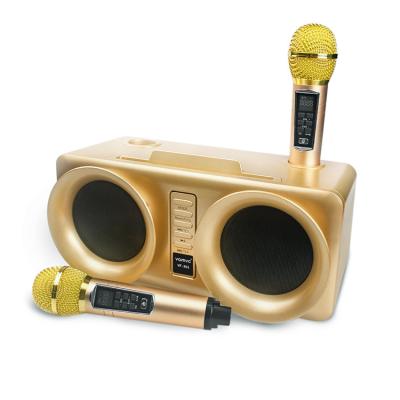 China Home Theater Indoor Speaker System Mini Portable Storaged Karaoke Speaker Machine Handheld Karaoke Set With 2 Mics for sale