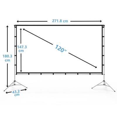 China Convenient 3 Layer Cinema Pro , 120 Inch 16:9 HD Portable Foldable Projection Screen Indoor Outdoor Waterproof for sale