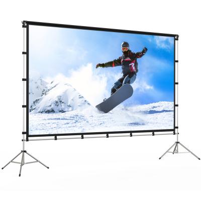 China Convenient New Design Rear Double Sided Large Fast Folding 4k Outdoor Movie With Hard Stand Projection Screen for sale