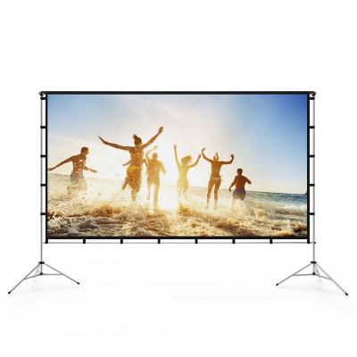 China New Hot Selling Convenient Projector Movie Floor Tripod Stand Retractable Projection Screen for sale