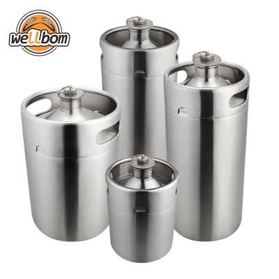 China Vibrator Stainless Steel Beer Pressurized Home Brew Mini Wine Draft Beer Barrel Keg Size 2L 3.6L 5L for sale