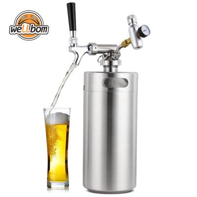 China Mini Beer Keg Growler Hot Sale 3.6L Home Brew Portable Stainless Steel Mini Beer Keg Vibrator Bierfass For Home for sale