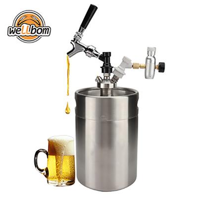 China Sustainable Unbreakable Home Brew 5 Liter Mini Pot Stainless Steel Carbonating Keg With Logo for sale