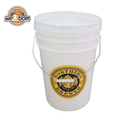 China Sustainable Complete 25L Fermentation Bucket Plastic Bottling Bucket With Lid For Home Brew Bottling Beer for sale