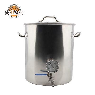 China Home Brew 20L 30L 40L 50L 60L Stainless Steel Beer Brewing Kettle Brewer Pot Home Brewer Pot cerveja for sale