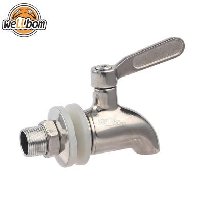 China Spindle / Faucet Viable Barrel Stainless Steel Faucet For Beverage Wine Beer Juice Dispenser Parts for sale