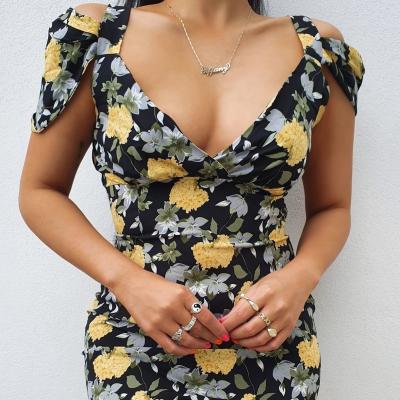 China Best Selling Wholesale Anti-Static Printed Cute Multi Strap A Mini Dress Summer Day Line for sale