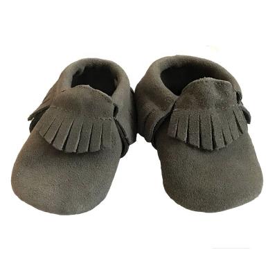 China Baby Moccasin Anti-slippery Gray Soft Sole Several Colors Available Genuine Leather for sale