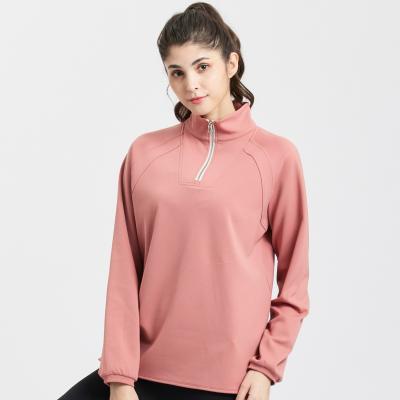 China QUICK DRY Crop Top Sports Fitness Half Zipper Sweatshirt Women Athleisure for sale