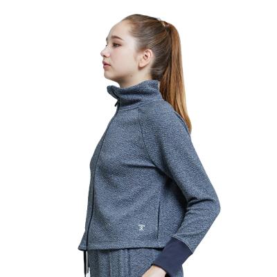 China Breathable cross panels design relaxed fit ribbed cuffs zip up jacket high collar jacket for sale