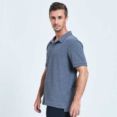 China High Quality Anti-Wrinkle Mens Golf Shirt V Shape Lacket Wicking UV Cut Shirt for sale