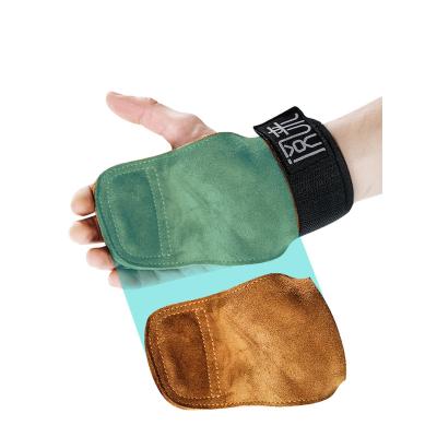 China Durable Hand Grips Gym Weightlifting Leather Grips with Durable Wrist Support Palm Protector for sale