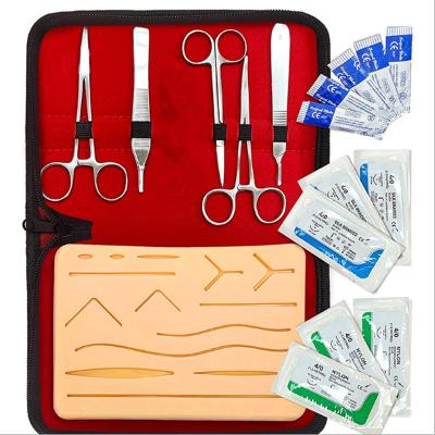 China Medical Nursing Teaching Student Training Kit With 3 Layers Silicon Suture Pad Practice Skin Suturing Pad With Wounds for sale