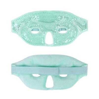 China Plush Cloth and Face Reusable Cold Pad Cool Compress Face Mask Gel Cooling Gel Eye Ice Mask PVC Cold Pack with Plush Holder for sale