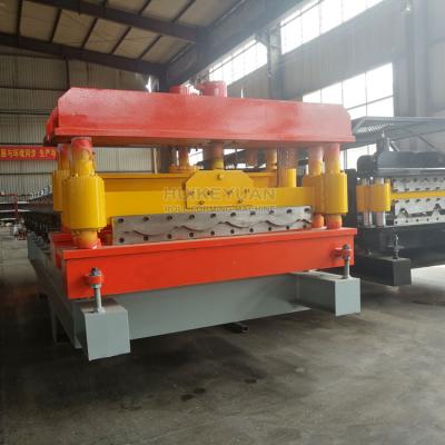 China Building Material Shops Metal Roof Tile Steel Profile Glazed Sheet Roll Forming Machine / Trapezoid Profile Roof Sheet Making for sale