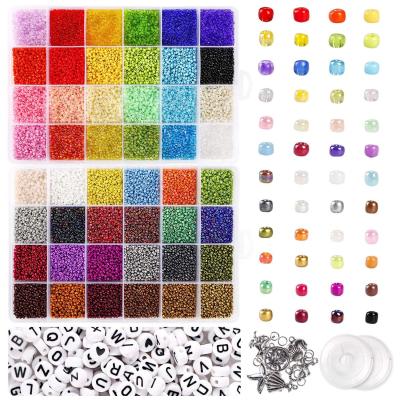 China Bracelet Making DIY Jewelry Making 35000 Pcs Various Color 2 Mm Seed Bead Alphabet Letter Bead for sale