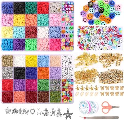 China Bracelet Making Hot Sale Seed Glass Bead and Polymer Clay Bead Various Color DIY Bead Kit for Girls for sale