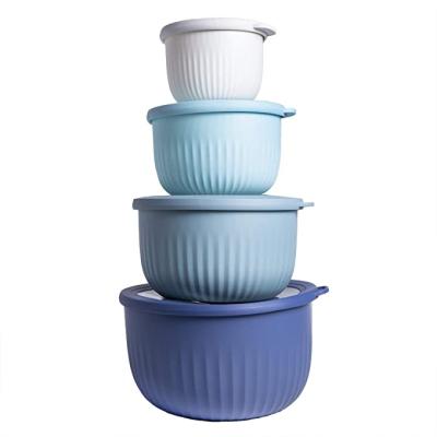 China Morezhome Plastic Mixing Bowl Set 8 Pieces Large Multifunctional Interlocking Sustainable for sale