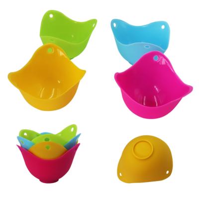 China Sustainable Kitchen Cooking Tools Silicone Microwave Egg Trays Boiler Steamer Fast Egg Cooker With Base for sale