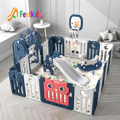 China Custom Modern Hot Selling Baby Safety Baby Playyard Kids Play Yard Indoor Luxury Cheap Portable Foldable Fence Kids Plastic Playpen for sale