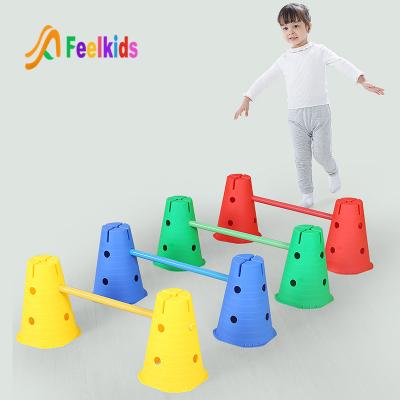 China Plastic Custom Sports Equipment Marker Cheap Kids Soccer Speed ​​Sports Adjustable Size Plastic Football Training Cones Agility Obstacle for sale