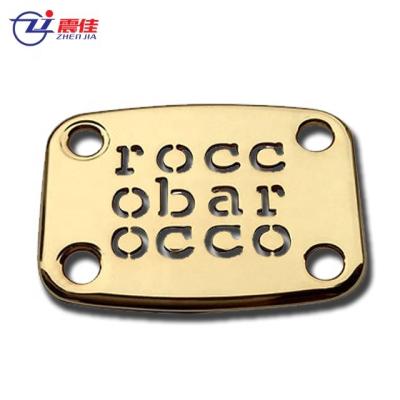 China Fashion Swimwear Customer Design Gold Brand Manufacturer Metal Viable Logo Tag For Clothes Label for sale