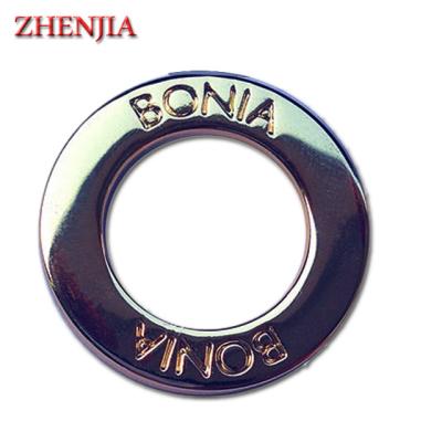 China Handbag Garment Durable Metal Logo O Bag Zinc Alloy Flat Ring For Handbags for sale