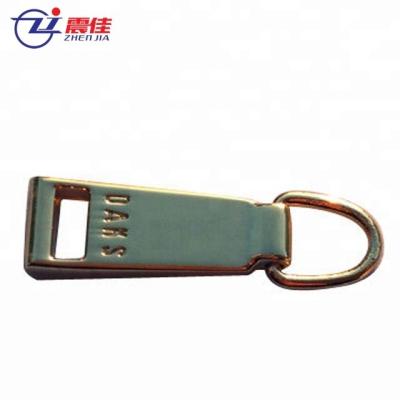 China Nickel Free Eco - Friendly Metal Bag Fittings Flag Handbag Zipper Puller With Engraved Logo for sale