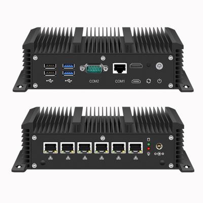 China Configured as Firewall Gateway Hardware Firewall Router PFsense Desktop Celeron J1900 Core i3 i5 i7 210AT 6 LAN Fanless Mini Industrial PC for sale