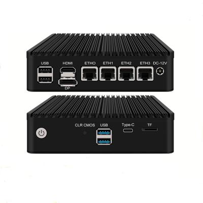 China Configured As Firewall 4*I226V LAN Network Server Mini PC Router Intel Celeron N5105 N6005 2*NVMe TPM2.0 Soft Gateway Support VPN ESXI PVE for sale