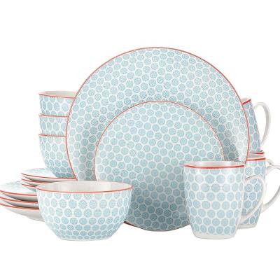 China Factory Sale 16 PCS Viable Wholesale New Design Dinnerware Ceramic Dinner Set Colorful Fine Dinner Dishes Porcelain Dinner Set for sale