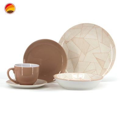 China Sustainable professional manufacture of simple and elegant western design bone china dinnerware set for sale