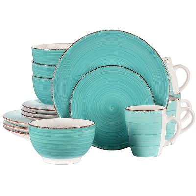 China Sustainable OEM Plates Ceramic Dinnerware Set Ceramic Set Dinnerware Hand Painted Ceramic Dinner Set for sale