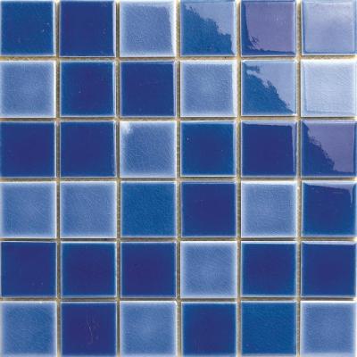 China Ceramic Baltic Blue Mixed Colors Mesh Backed Mosaic for sale