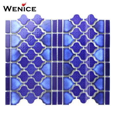 China Metallic Tiles Border Cove Glazed Tile Royal Blue Mosaic for sale