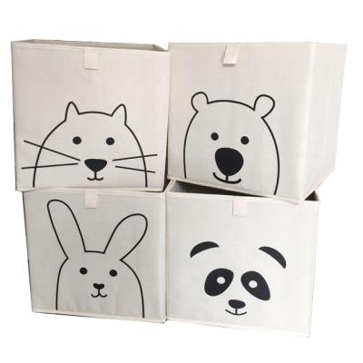 China Viable Folding Storage Cube Cartoon Cloth Model Cloth Animal Children Toys Toys Stackable Storage for sale