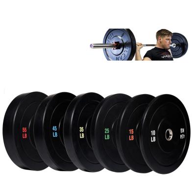 China Life Universal Fitness Barbell Color Coded Strength Training Plates 5kg 20kg 45pounds Olimpic Lifting Rubber Bumper Weight Plates Pounds for sale