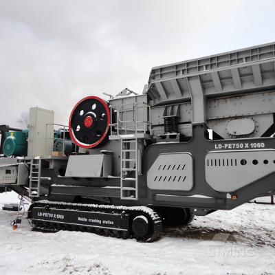 China Stone Stone Portable Rock Jaw Crusher Factory Mobile Tracked Concrete Crusher for sale